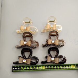 Crisscross Bow Rhinestone Claw Clip