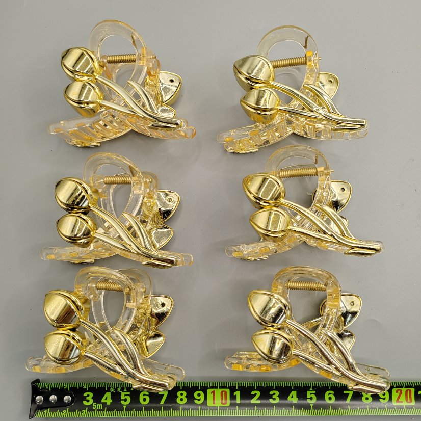 Gold Crisscross Tulip Claw Clip Gold Cross Tulip Hair Claw Clip