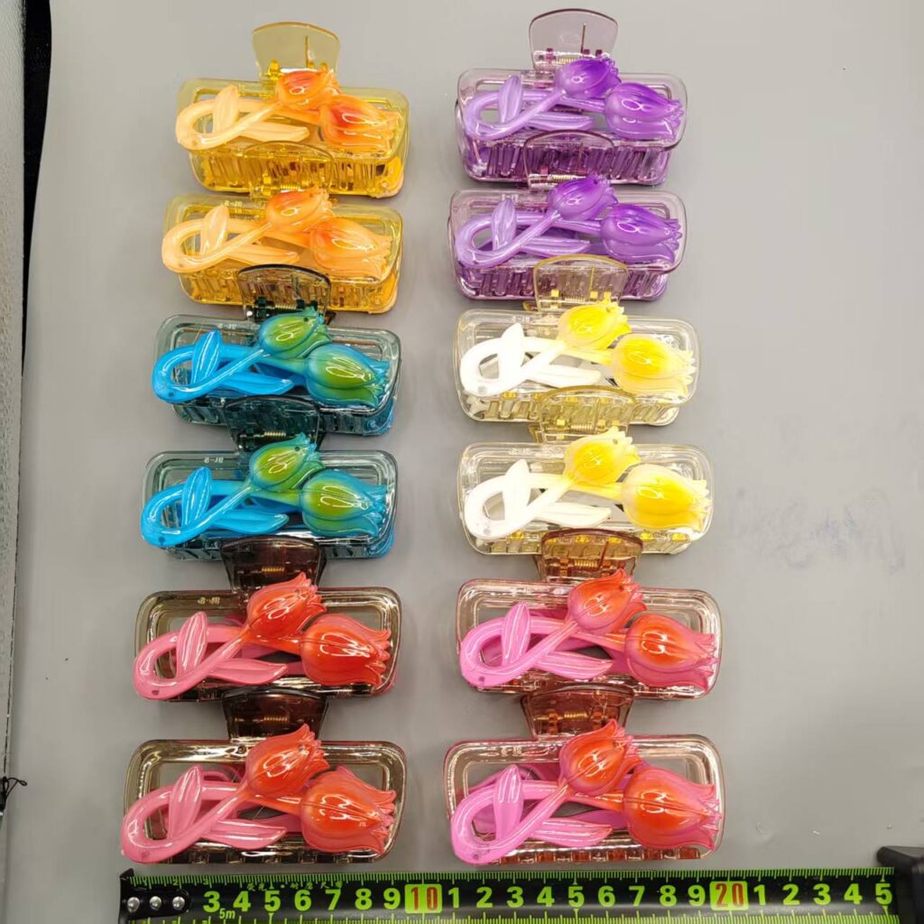 Bright-colored double-flower series claw clip Bright Six-Color Double-Flower Hair Claw Clip