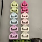 Floral Square Prong-Set Series Flower Square Hair Claw Clip