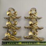 Gold Crisscross Tulip Claw Clip Gold Cross Tulip Hair Claw Clip