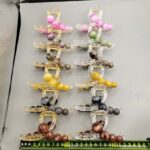 Bead-and-Cube Claw Clip Beaded Square Hair Claw Clip